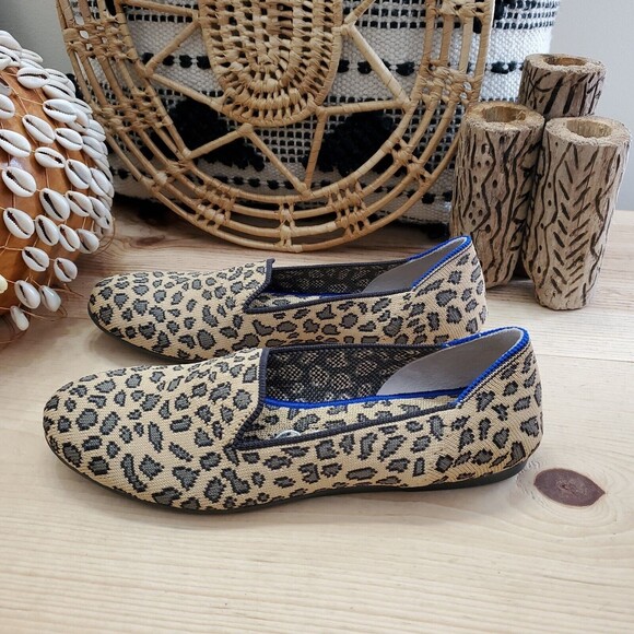 Rothy's 7/37.5 The Spot Loafer Leopard Animal Print Slip On Shoes Flats Women's - Picture 15 of 15
